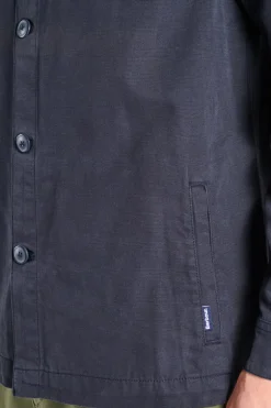 Giubbotto overshirt tessuto blu