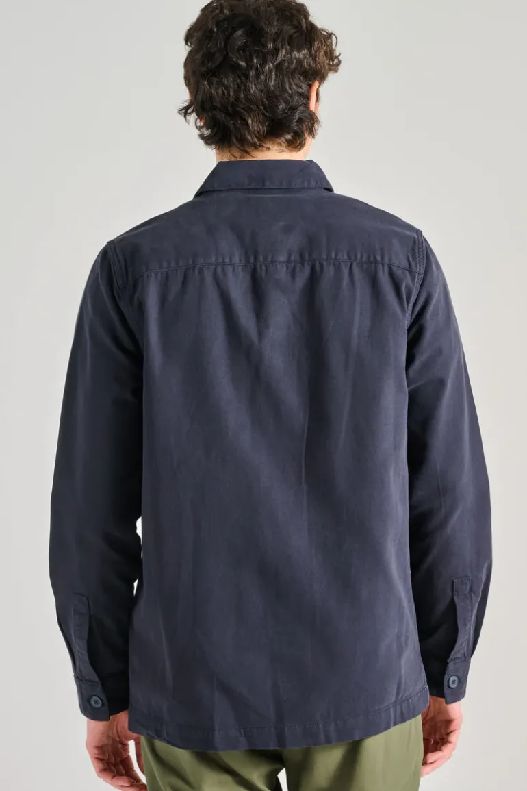 Giubbotto overshirt tessuto blu