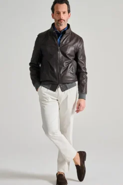 Giubbotto pelle marrone