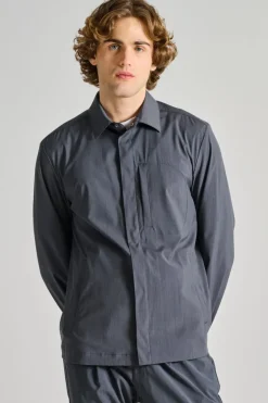 Giubbotto shirt jacket tech woven grigio