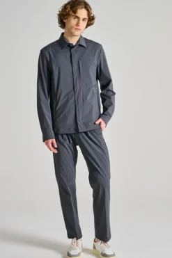 Giubbotto shirt jacket tech woven grigio