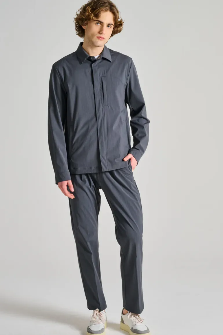 Giubbotto shirt jacket tech woven grigio