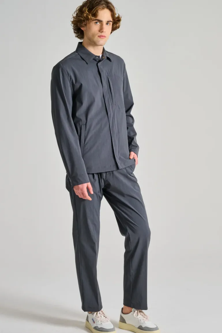 Giubbotto shirt jacket tech woven grigio