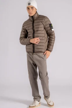 Giubbotto vera piuma rds marrone 100% poliammide