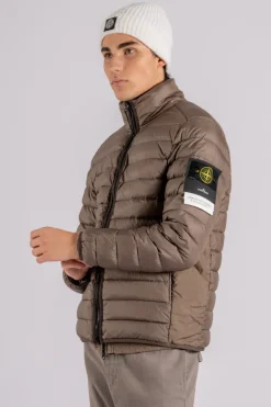 Giubbotto vera piuma rds marrone 100% poliammide