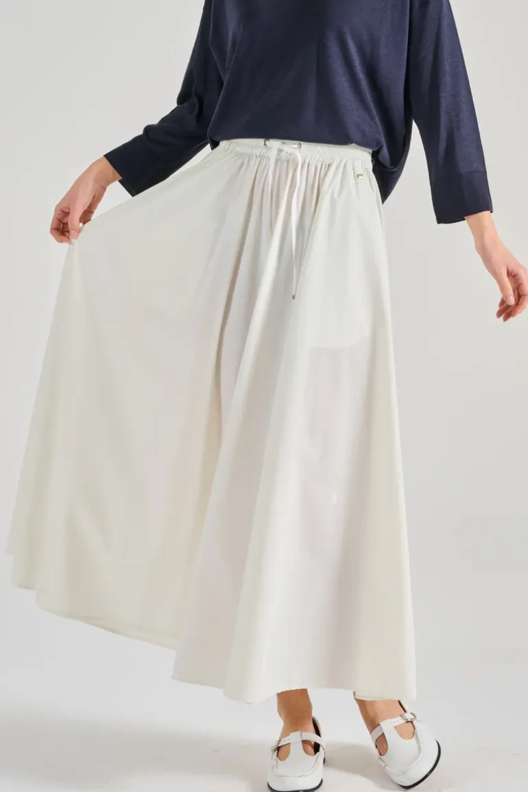 Gonna light nylon stretch bianco