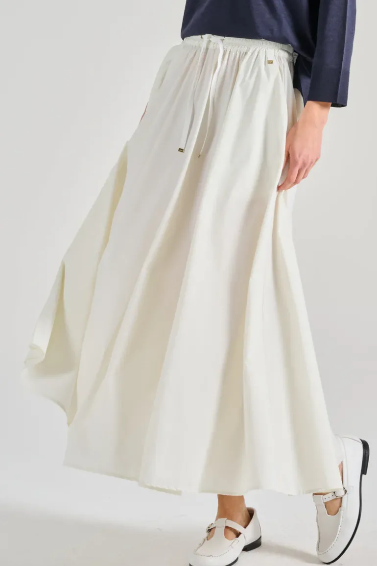 Gonna light nylon stretch bianco