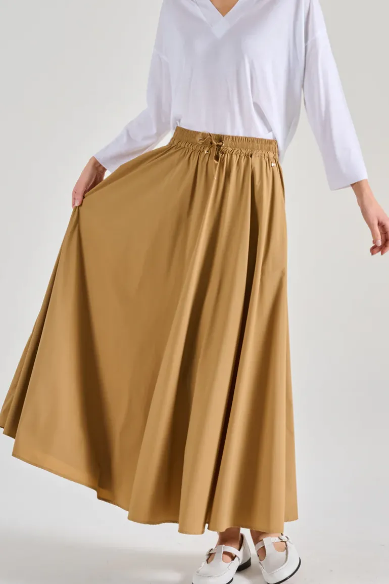 Gonna light nylon stretch marrone