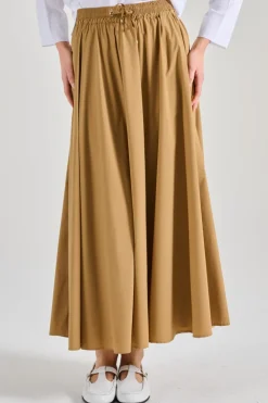 Gonna light nylon stretch marrone