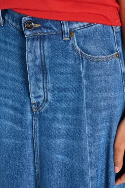 Gonna mirella viscosa blu