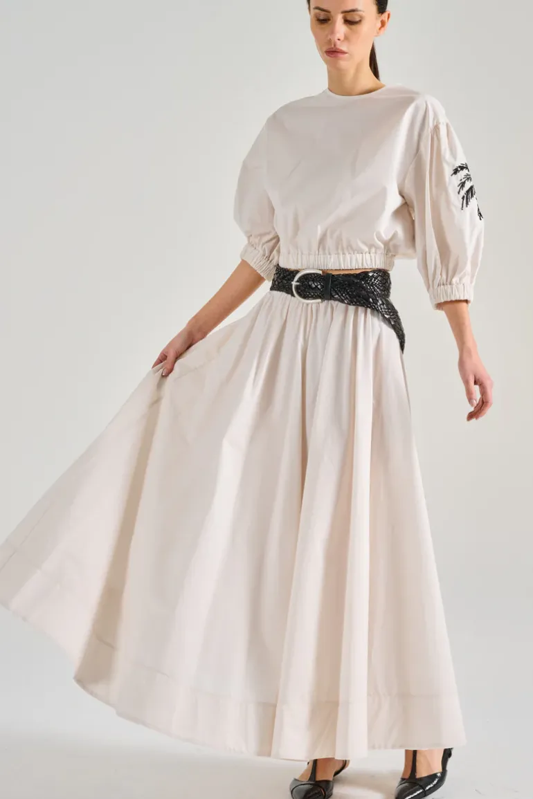 Gonna popelin bianco