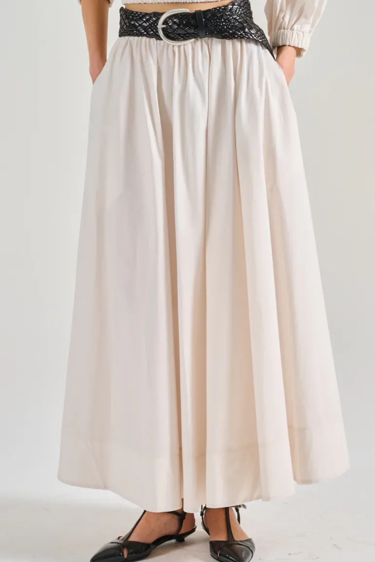 Gonna popelin bianco