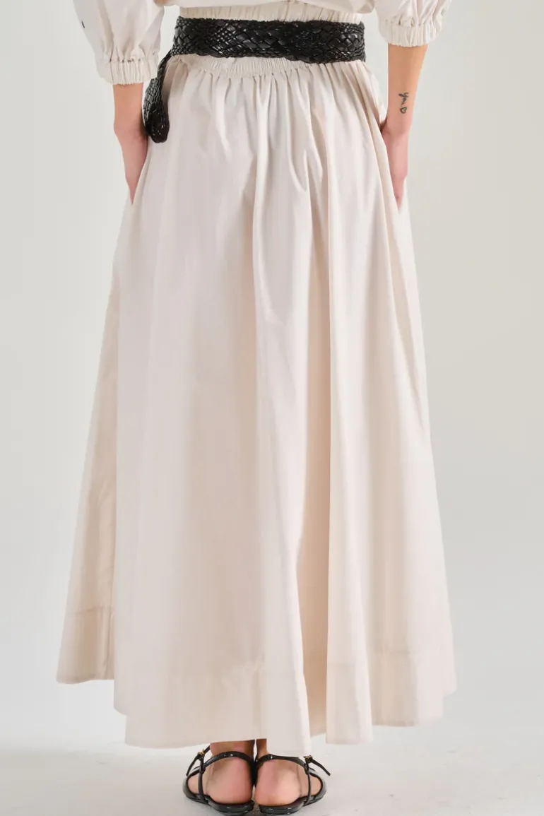 Gonna popelin bianco