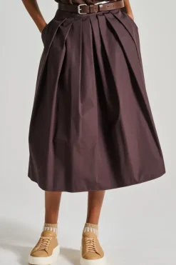 Gonna tessuto marrone