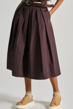 Gonna tessuto marrone