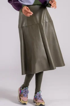 Gonna verde viscosa/poliuretano