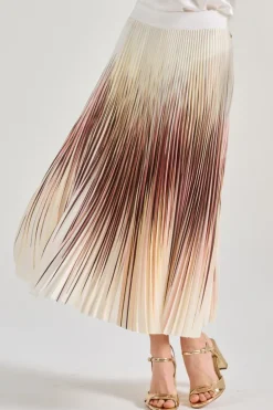 Hernò gonna plissé stampa bianco