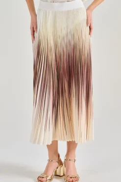 Hernò gonna plissé stampa bianco