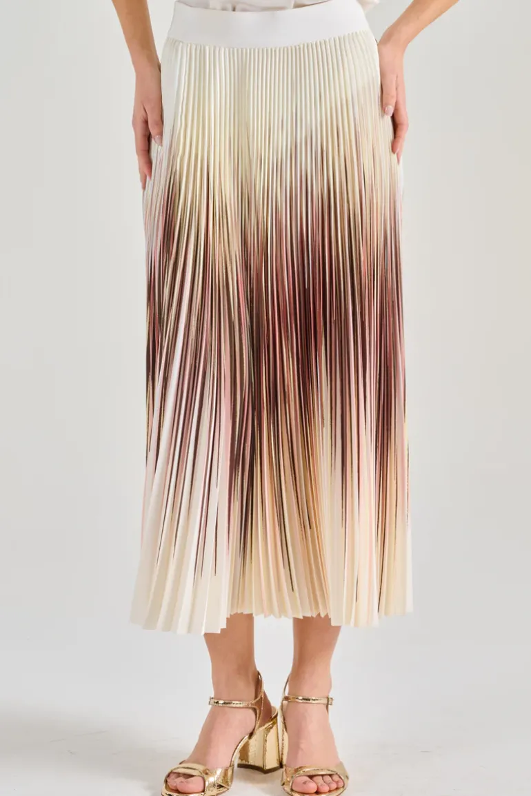 Hernò gonna plissé stampa bianco