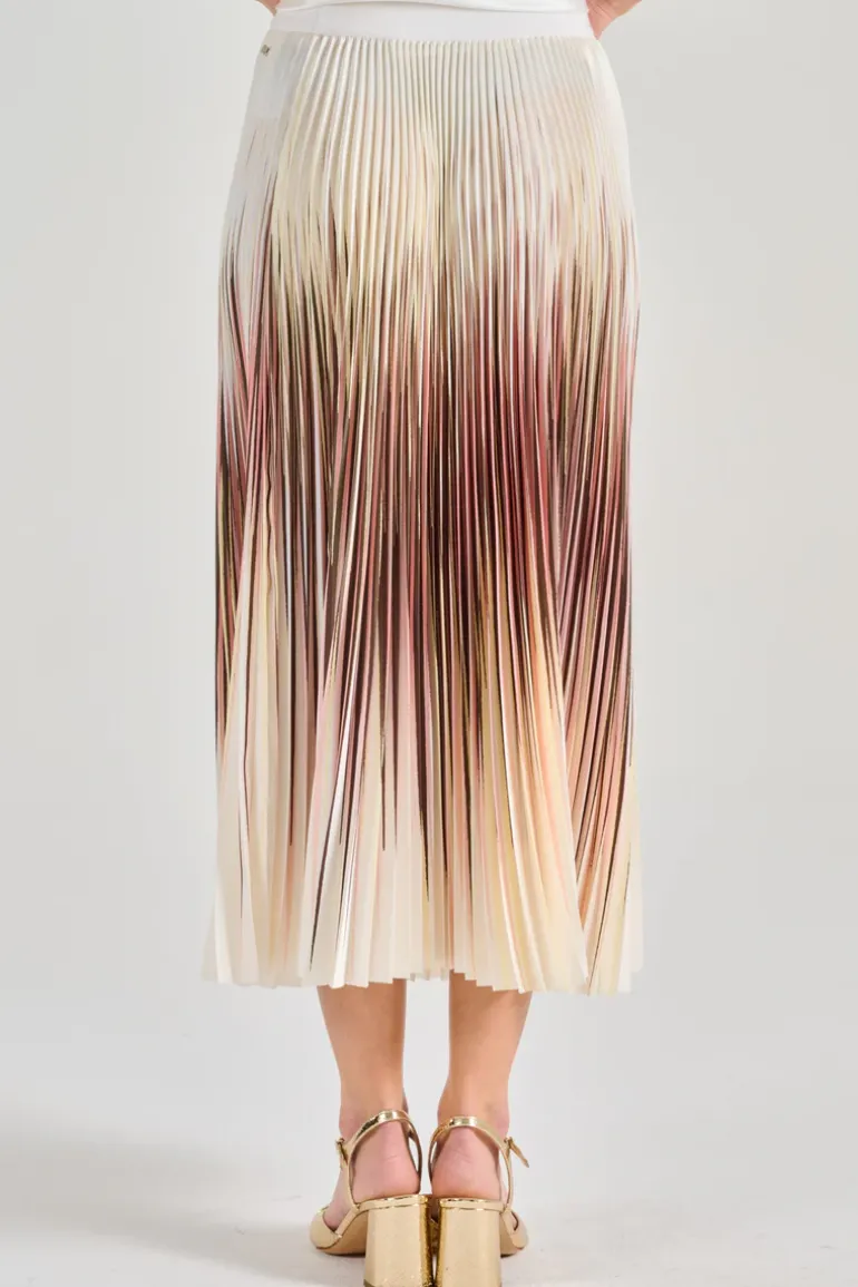 Hernò gonna plissé stampa bianco