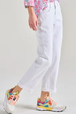 Jeans calie straight ankle denim bianco