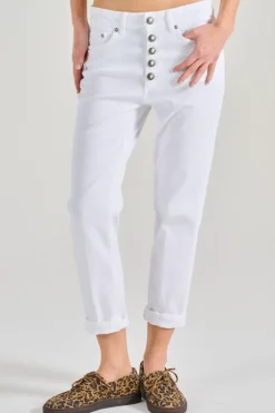 Jeans koons gioiello cotone bianco