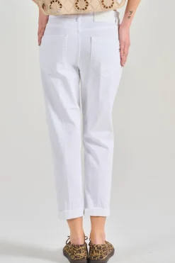 Jeans koons gioiello cotone bianco
