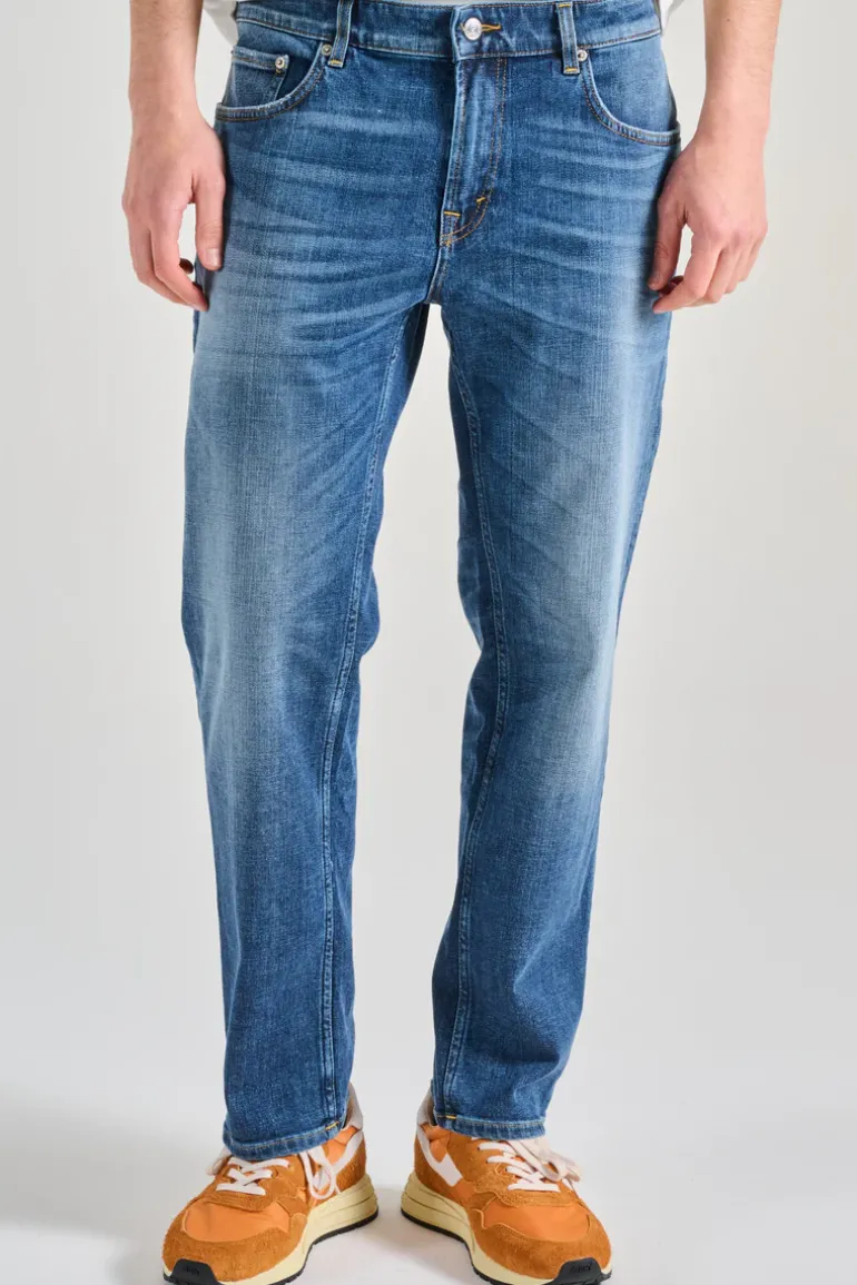 Jeans talk regular crop denim blu