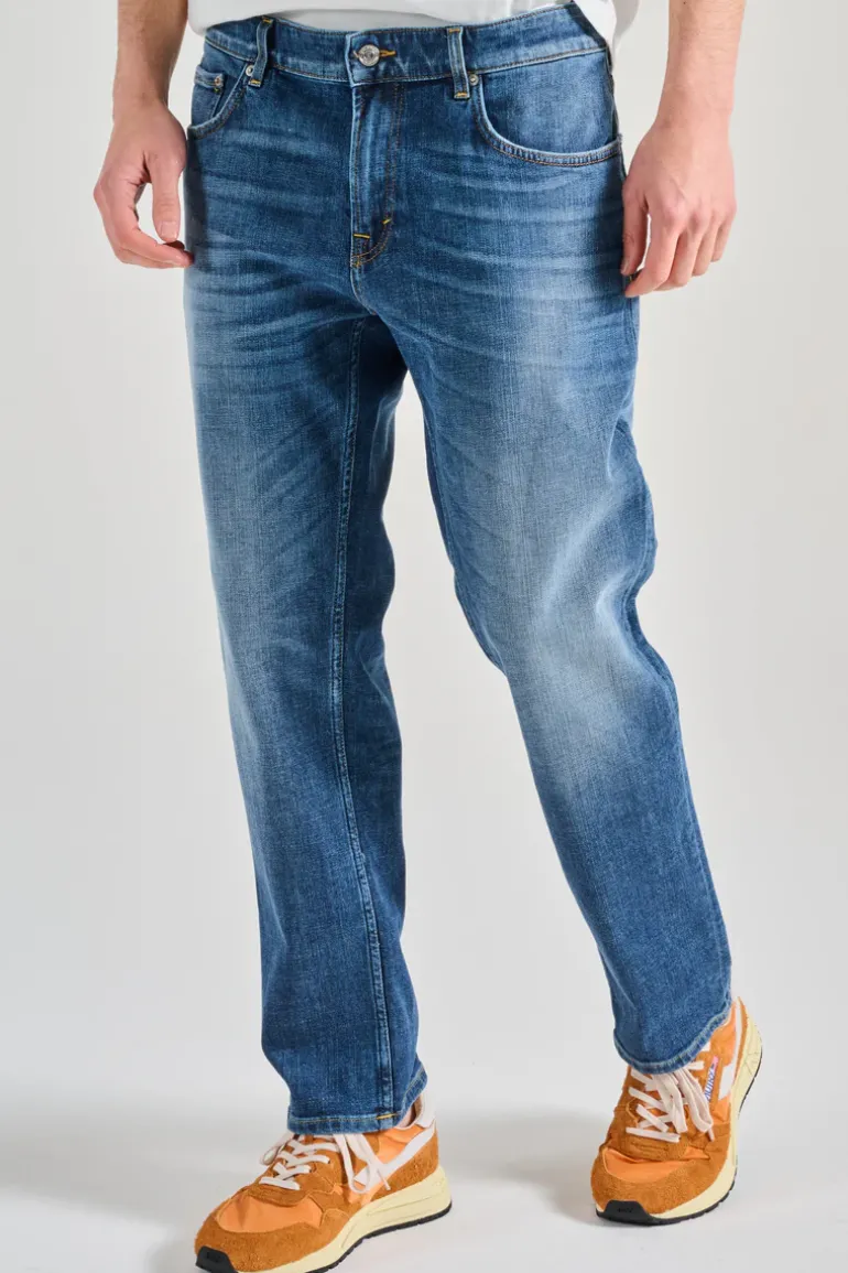 Jeans talk regular crop denim blu