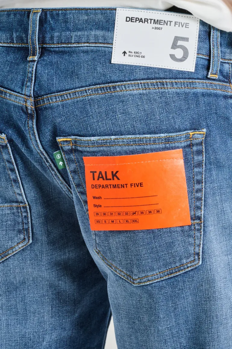 Jeans talk regular crop denim blu