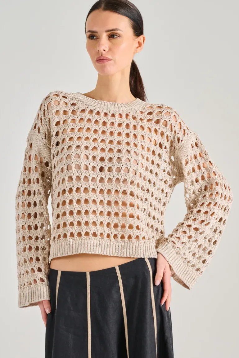 Maglia 100% cotone beige