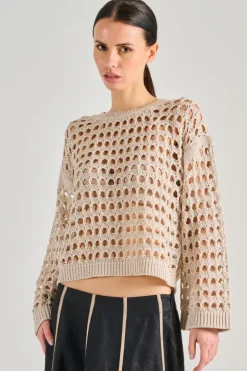 Maglia 100% cotone beige