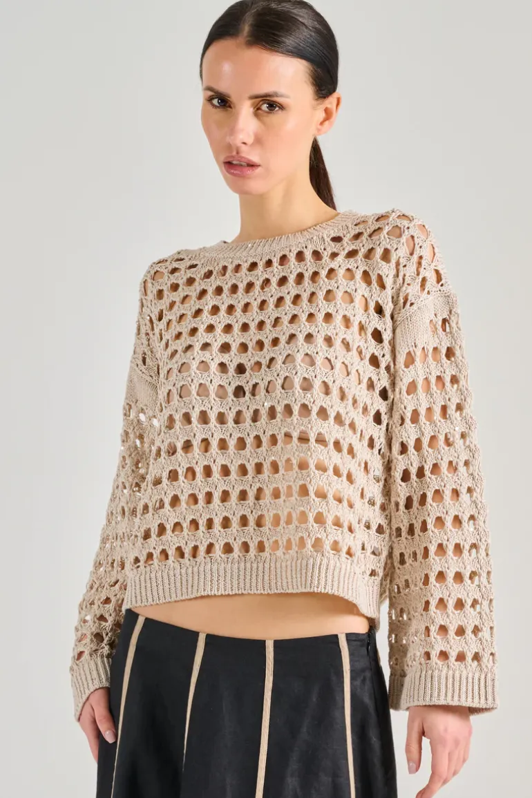 Maglia 100% cotone beige