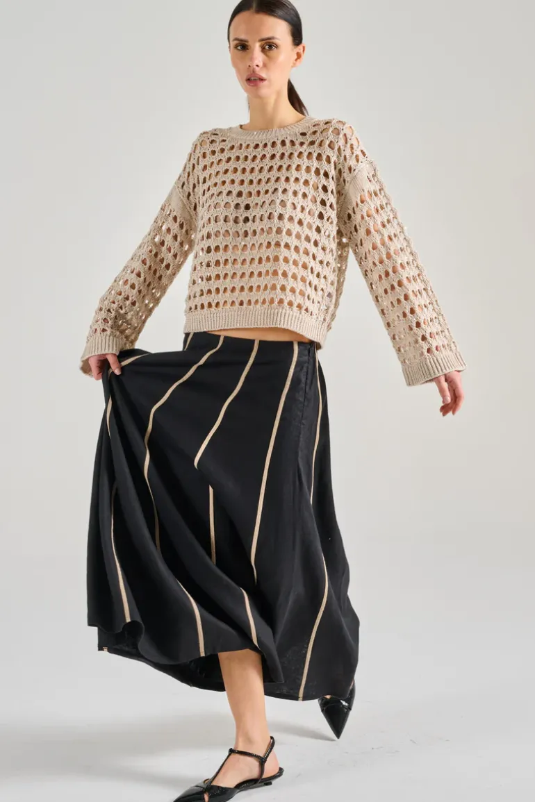 Maglia 100% cotone beige