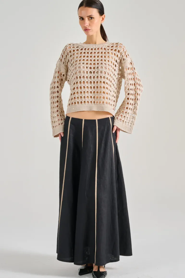 Maglia 100% cotone beige