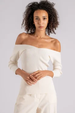 Maglia beige in viscosa/poliestere