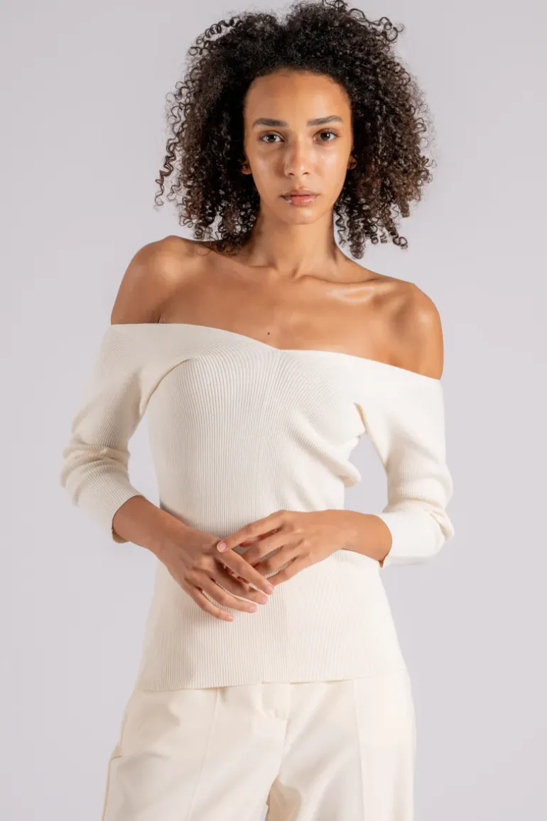 Maglia beige in viscosa/poliestere