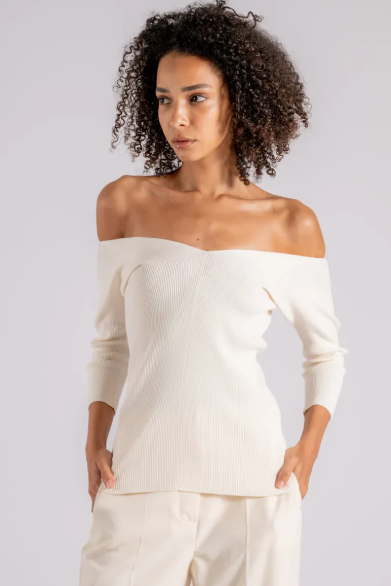 Maglia beige in viscosa/poliestere