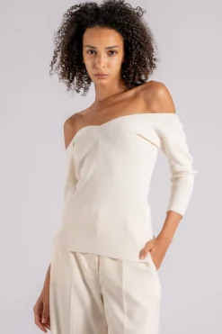 Maglia beige in viscosa/poliestere