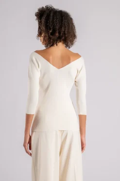 Maglia beige in viscosa/poliestere