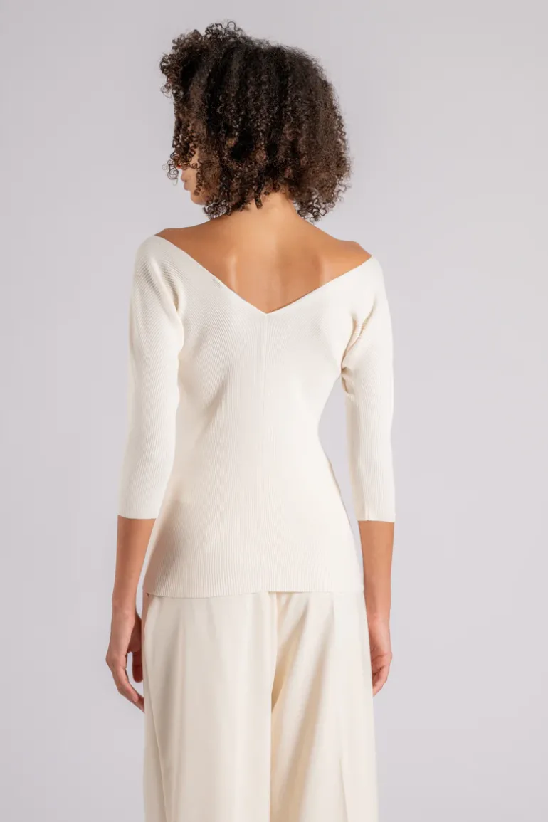 Maglia beige in viscosa/poliestere