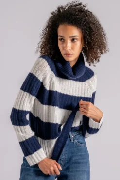 Maglia collo alto 100% ws blu