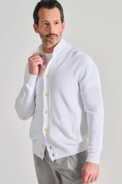 Maglia con bottoni cotone bianco