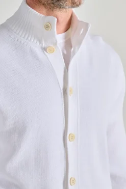 Maglia con bottoni cotone bianco