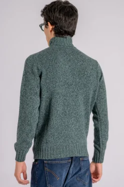 Maglia dolcevita extra fine lana merino verde