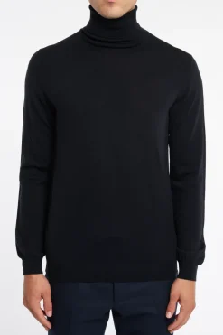 Maglia dolcevita finezza 18 blu uomo