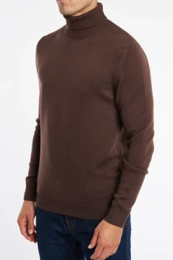 Maglia dolcevita in wv/ws marrone