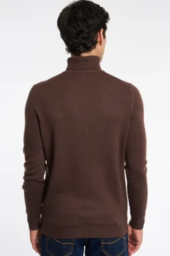 Maglia dolcevita in wv/ws marrone