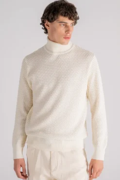 Maglia dolcevita lana merino beige