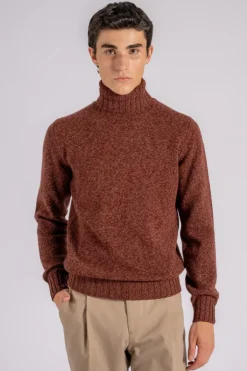 Maglia dolcevita lana merino superfine marrone